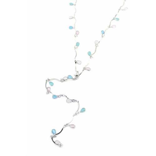 Taşlı Y Kolye - Gümüş