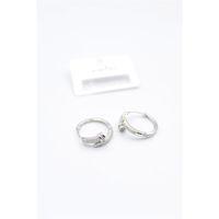 Taşlı Çivi Küpe - Gümüş