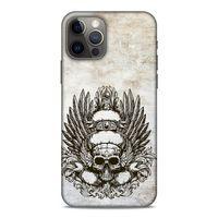 Lopard Apple iPhone 12 Pro Uyumlu Kılıf Tattoo's (6) Silikon Kılıf Siyah Gri