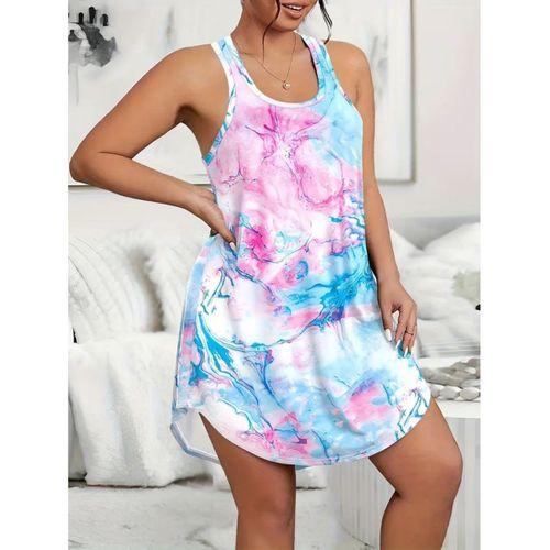 Lucky Life Kadın   Omuz Askılırenk Desen Baskılı Süprem Elbise