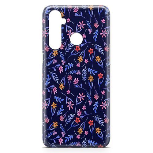 Oppo Realme 5 Pro Kılıf Su Rengi Çiçekler Arka Kapak Koruma Desenli Full Koruyucu