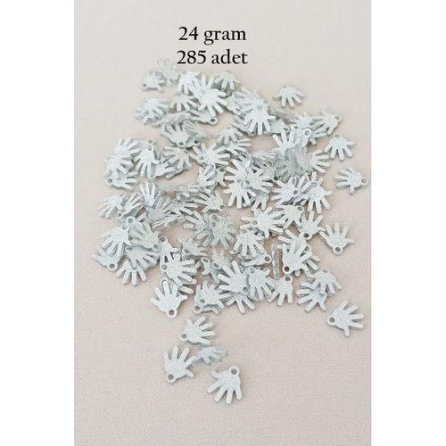 Oya Abiye Bileklik Kolye Pleksi Metalik Plastik Pul Gümüş Renk 24 gram 285 adet - BNC579