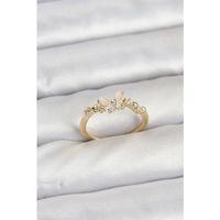 Kelebek Model Gold Renk Pirinç Kadın Yüzük