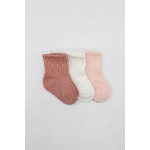 Bistyle Bistyle Cherry Girl 3'lü Penye Soket Çorap 10138 Pudra