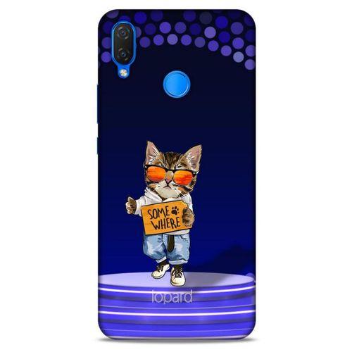 Huawei Psmart 2019 Kılıf FunnyMaX (42) Rugged Armor Kılıf Kedili Mor