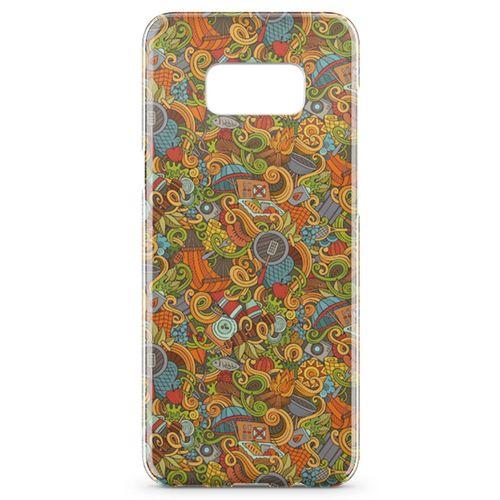 Samsung Galaxy S8 Kılıf Doodle Piknik Seti Arka Kapak Koruma Desenli Full Koruyucu