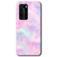 Potkal Hediye Fabrikası Huawei P40 Pro Kılıf HD Desen Baskılı Arka Kapak - Pembe-Duman