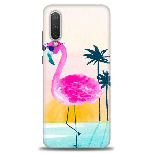 Xiaomi Mi 9 SE Kılıf HD Baskılı Kılıf - Flamingo + Tam Ekran Koruyucu