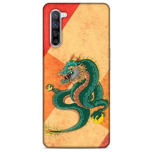 Oppo Reno 3 Pro 5g Kılıf Dragons (24) Darbe Emici Kılıf Tatoo Yeşil Ejderha