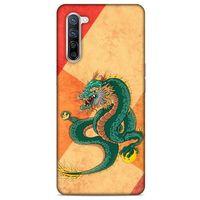 Oppo Reno 3 Pro 5g Kılıf Dragons (24) Darbe Emici Kılıf Tatoo Yeşil Ejderha