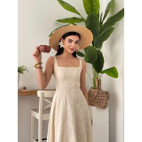 Cuper Çiçek Detaylı Elbise