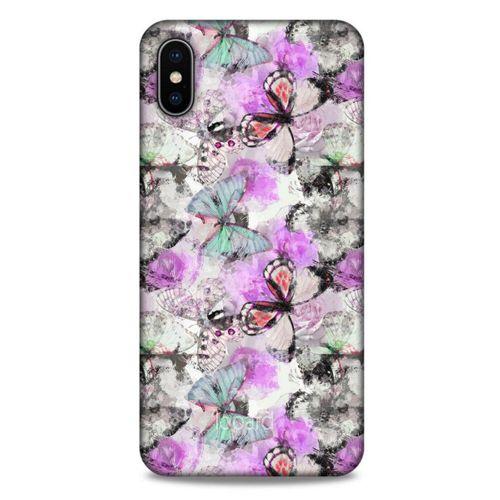 Apple iPhone XS Max Kılıf Kelebek Etkisi (15) Antişok Kılıf Mor Beyaz