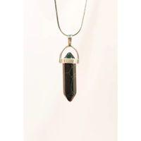 Mat Oniks Doğal Taşı Zincirli El Yapımı Tasarımlı Kolye Uç: 3,5 cm Zincir: 20 cm Kutulu