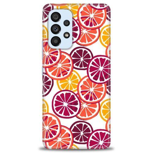 Samsung Galaxy A73 5G Kılıf HD Baskılı Kılıf - Bordo Limon Dilimleri + Tam Ekran Koruyucu