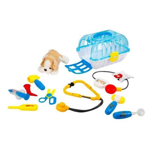 Eğitici Çocuk  Oyuncak Sunman Çantalı Peluş Köpek Veteriner Seti