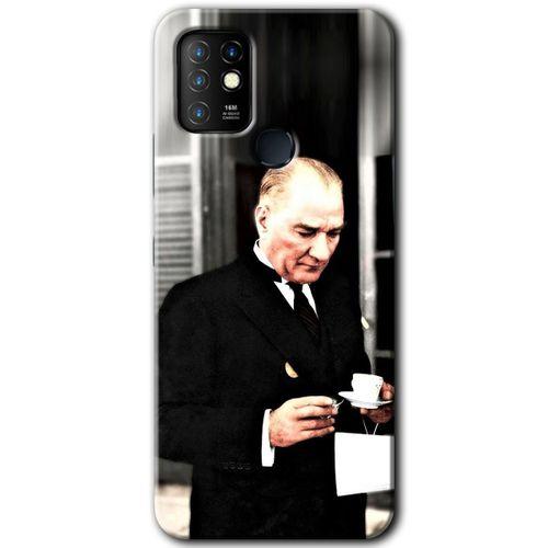 İnfinix Hot 10 Kılıf HD Desen Baskılı Arka Kapak - Atatürk Türk Kahvesi