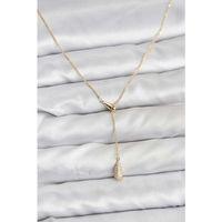 Pirinç Gold Renk Asansörlü Damla Model Kadın Kolye