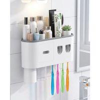 Banyo Organizer Diş Fırçası Tutucu Çift Dispenserli Raflı Çekmeceli