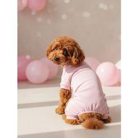 Soft Pink Pamuklu Köpek Tulumu Pastel Pembe Pijama