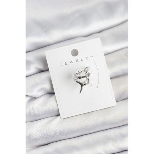 Gümüş Renk Pirinç Diken Model Kıkırdak Earcuff Küpe