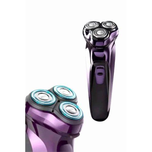 3 Bıçaklı Döner Başlıklı Sakal Sıfır Alma Tıraş Makinesi Profesyonel Paslanmaz Çelik