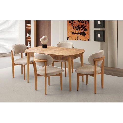 Venüs Norte Mdf Açılır Mutfak Masa Takımı 80x130