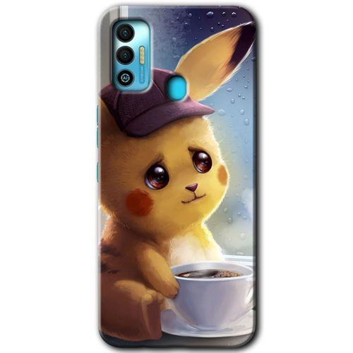 Tecno Spark 7T Kılıf HD Desen Baskılı Arka Kapak - Üzgün Pikaçu + Kırılmaz Cam