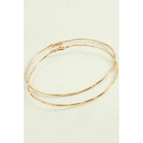 Çizgili Metal Halka Küpe 8-9-10 cm
