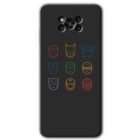 Poco x3 Pro Kılıf Baskılı Kapak - Avengers Minimalism + 5D Tam Kaplayan Cam