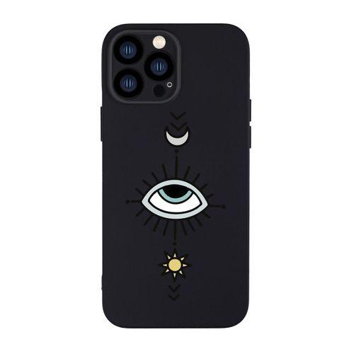 iPhone 13 Pro Uyumlu Nazar Göz Desenli Kamera Lens Korumalı Darbe Emici Silikonlu Lansman Kılıf