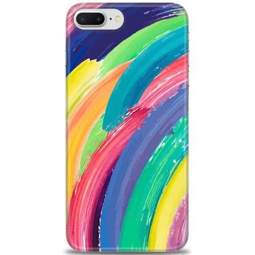 iPhone 8 Plus Kılıf HD Baskılı Kılıf - Rengarenk + Tam Ekran Koruyucu