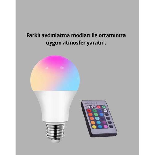 Renk Değiştiren Rgb Led Ampul 16 Renk Uzaktan Kumandalı 2025 Model