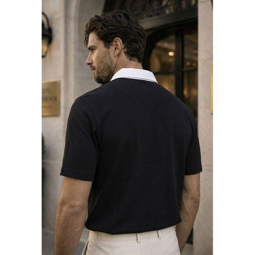 Arthur Regular Fit Nova Pike Kumaş Polo Yaka T-Shirt - Siyah