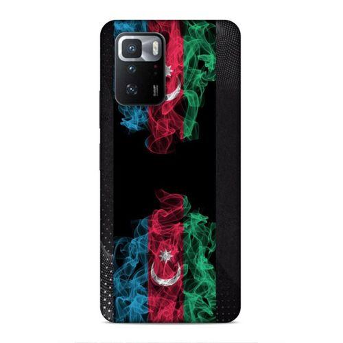 Xiaomi Poco X3 GT Uyumlu Kılıf Azarbaijan (5) Koruma Kabı Azeri Bayrak İllustre
