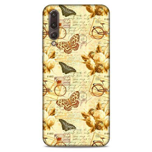 Huawei P20 Pro Kılıf Kelebek Etkisi (33) Hybrid Kılıf Kahverengi Turuncu