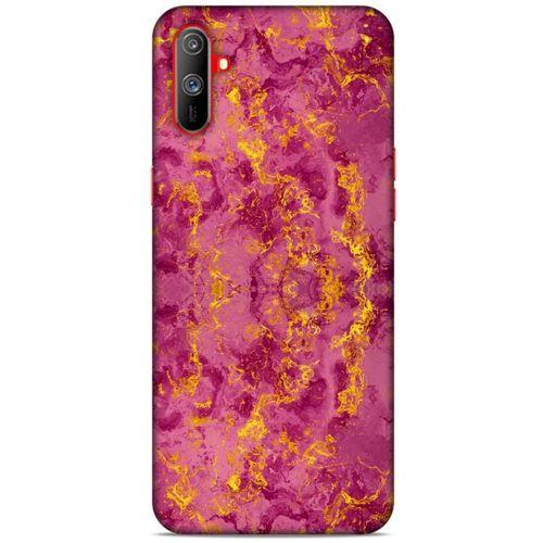 Mermer Desenli (35) Tema Fit Design Kılıf Burgonya Oppo Realme C3 Kılıf