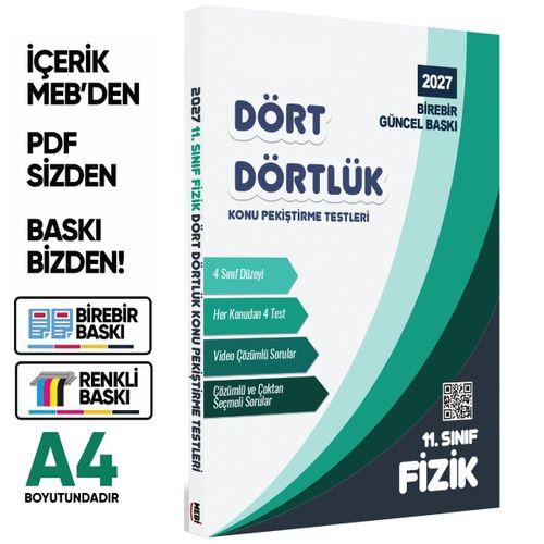 2027 MEBİ-OGM 11 Sınıf Dört Dörtlük Fizik Pekiştirme Testi A4 Renkli Soru Bankası BASKI ÜCRETİ
