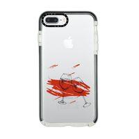 iPhone 7 Plus Casetify Spilled Wine Desenli Anti Shock Premium Silikonlu Siyah Kenar Detaylı Telefon