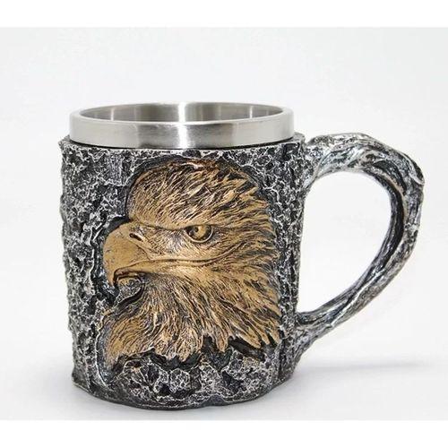 3d Kabartmalı Kartal Büstü Paslanmaz Çelik Kupa Bardak Alk4474