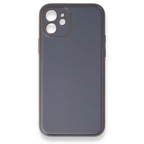 iPhone 12 Mini Kılıf Coco Deri Silikon Kapak - Gri