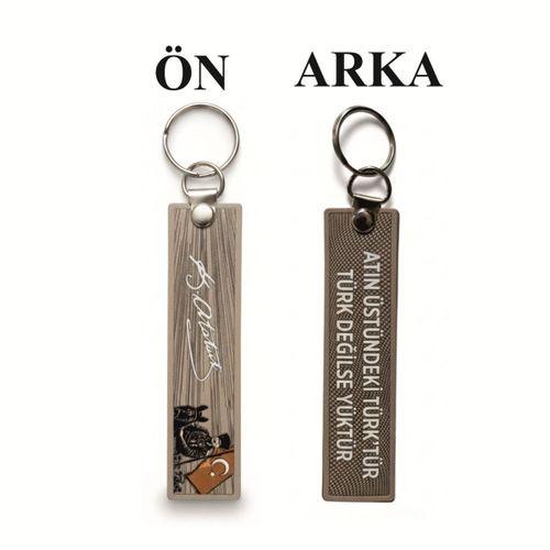TPU Çift Taraflı Anahtarlık ATATÜRK - Atın Üstündeki Türktür, Türk Değilse Yüktür