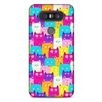 Lopard LG K41S - K51S Uyumlu Kılıf Kediler (34) Slim Armor Kılıf Rengarenk