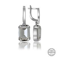Swarovski Crystal Taşlı Lucky Life 925 Ayar Gumuss  Beyaz Baget Sallantılı Lucky Life Lucky Life Kadın Küpe