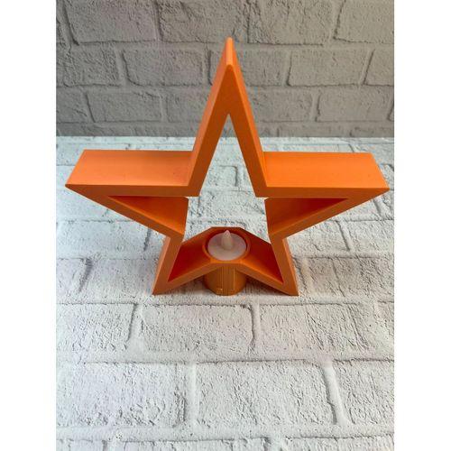 Turuncu Yıldız Mumluk Loş Işık Salon Dekoru