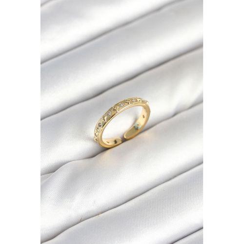 Pirinç Gold Renk Zirkon Taşlı Kadın Yüzük
