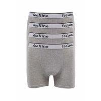 4 adet Feelline Gri Pamuklu Doğal Likralı Erkek Boxer