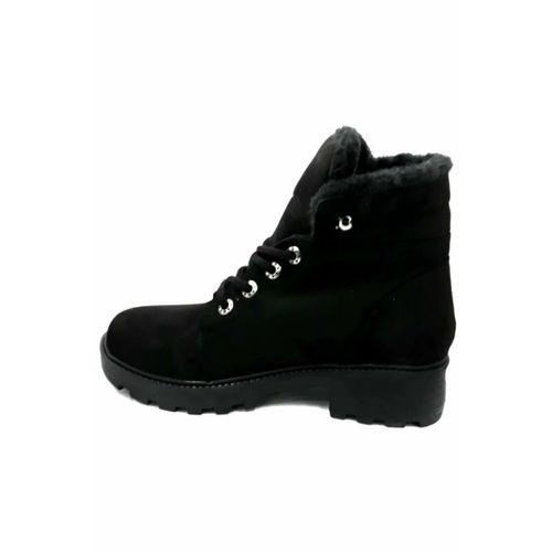 PUNTO 354043 Siyah Nubuk Kadın Bağcıklı Postal Bot