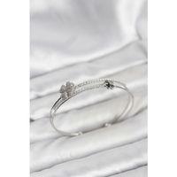 Pirinç Gümüş Renk Yonca Model Kadın Bileklik