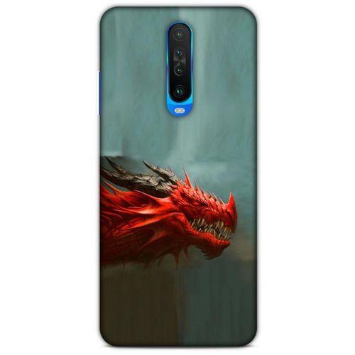 Xiaomi Poco X2 Kılıf Dragons (17) Tasarım Kılıf Siyah Boynuzlu Ejderha