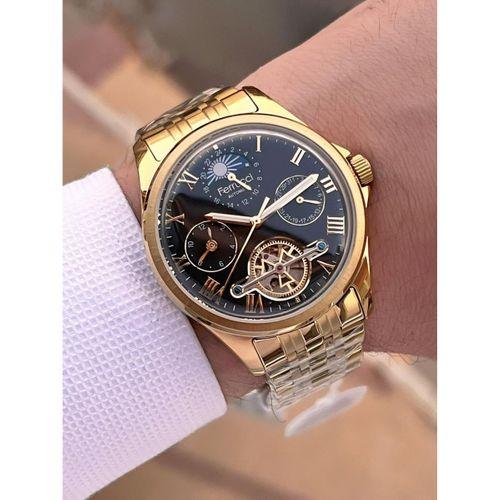 Ferrucci Otomatik Ve Kurmalı Güneş Ve Mehtap Kadranlı Çelik Kordonlu Erkek Kol Saati BFC.03606.3